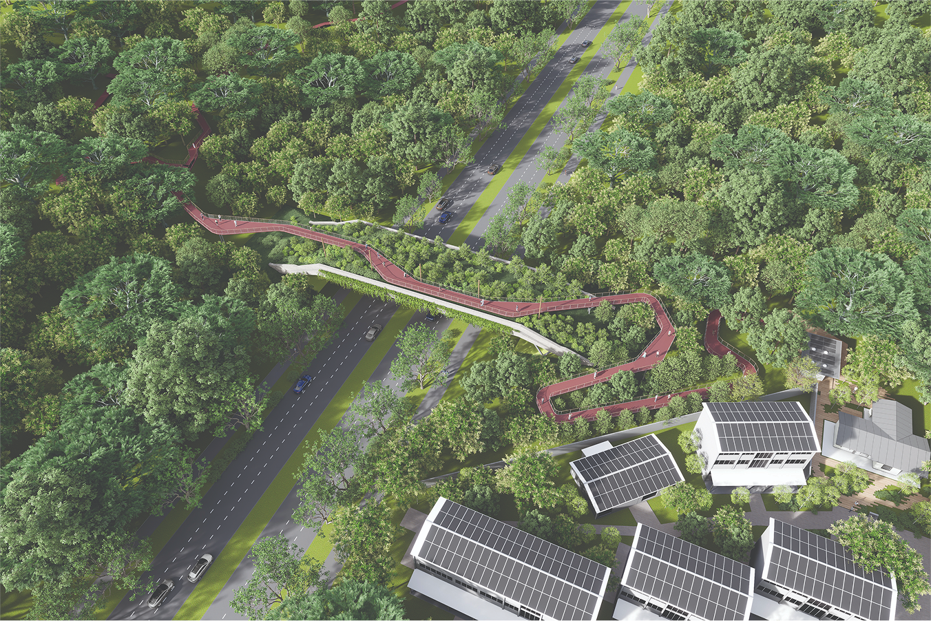 3D render of the future eco-pedestrian bridge
